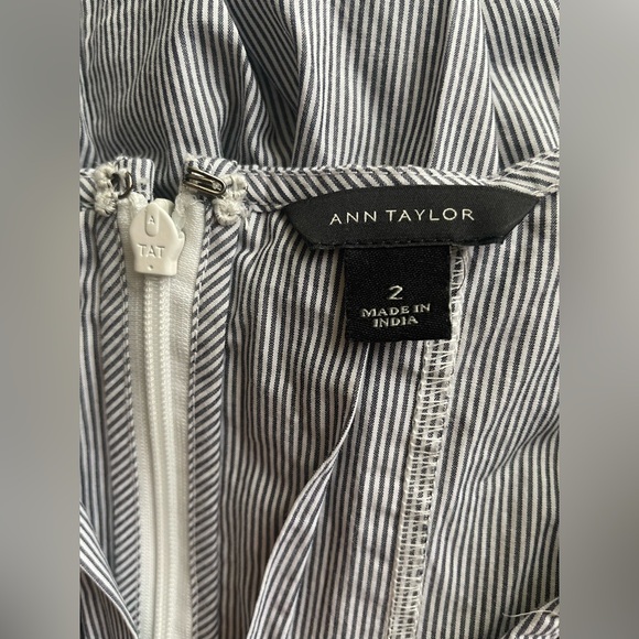 Ann Taylor Women Stripped Sleeveless Dress Cotton Size 2 - Picture 9 of 12